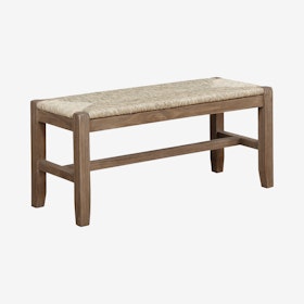 Alaterre Furniture Millwork Wood and Zinc Metal Bench with Open