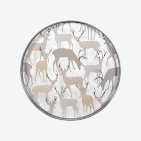 Winter Stags Coco Round Tray