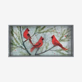 Cardinals Art Rectangular Tray