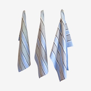 Stripe Kitchen Towels - Light Blue - Set of 3