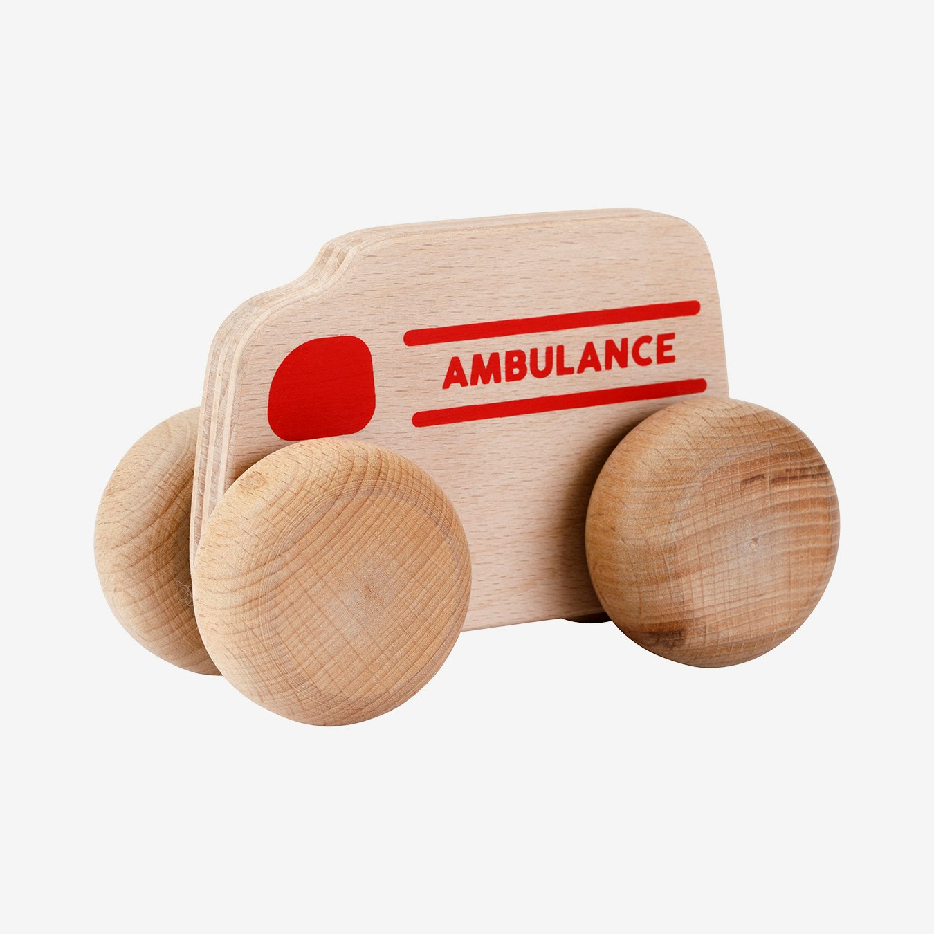 Ambulance Toy - Wood by MamaToyz