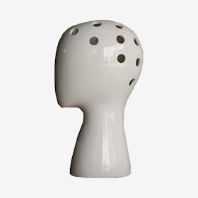 Head Shaped Flower Vase - White
