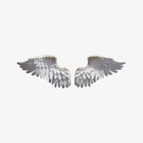 Angel Wings Wall Decoration - White / Gold