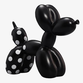 Balloon Dog Ornament - Black / Dotted