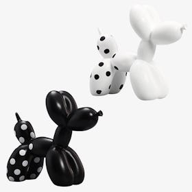 Balloon Dogs Ornament - Black / White / Dotted - Set of 2