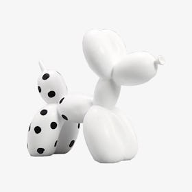 Balloon Dog Ornament - White / Dotted