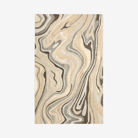 Anastasia Wool Area Rug - Beige / Charcoal