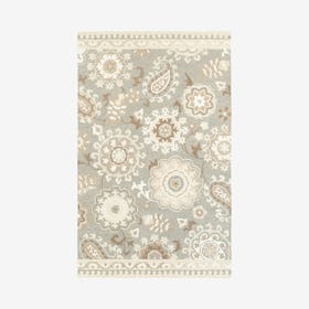 Craft Wool Area Rug - Gray / Sand - Floral