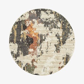 Evolution Round Area Rug - Beige / Charcoal