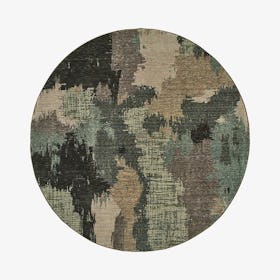 Evolution Round Area Rug - Blue / Brown