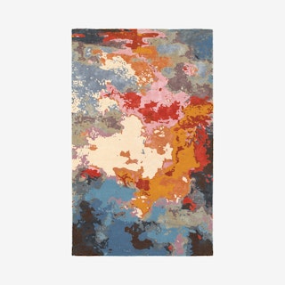 Galaxy Wool Area Rug - Colorful / Pink