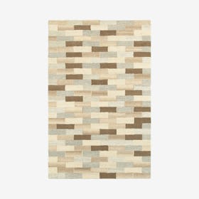 Infused Wool Area Rug - Beige / Gray - Brick