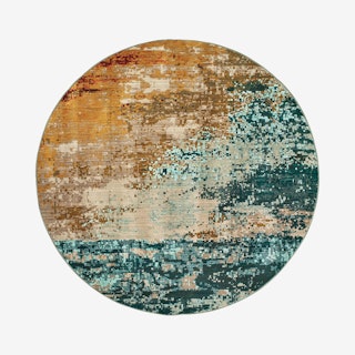Sedona Round Area Rug - Blue / Red
