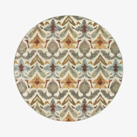 Sedona Round Area Rug - Ivory / Gray