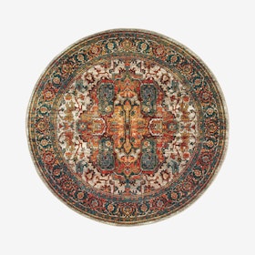 Sedona Round Area Rug - Red / Colorful