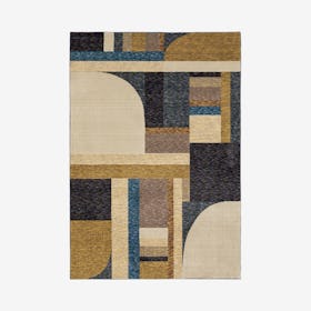 Strada Area Rug - Gold / Blue - Abstract