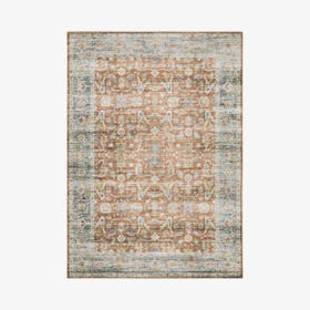 Charleston Area Rug - Rust/Blue