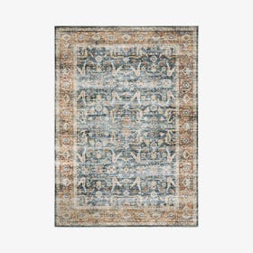 Charleston Area Rug - Blue/Rust