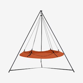 Hangout Pod Circular Hammock Set - Terracotta Orange