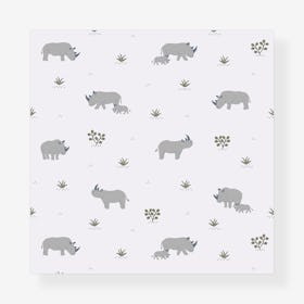 Rhinoceros Tribe Wallpaper - Grey