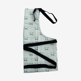 Jumping Sheep Cotton Apron - White / Grey