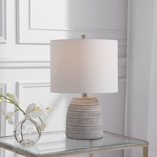 Concrete Base Table Lamp - White / Gray