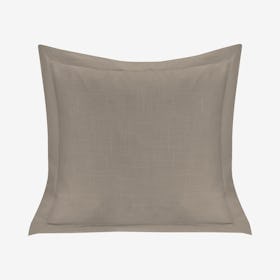 Single Flanged Washed Linen Pillow - Taupe