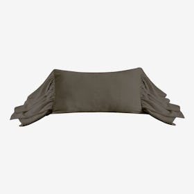 Olong Washed Linen Ruffled Pillow - Slate