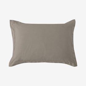 Hera Washed Linen Tailored Down-Insert Pillow - Taupe