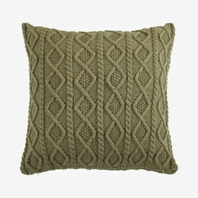 Cable Knit Sham - Green