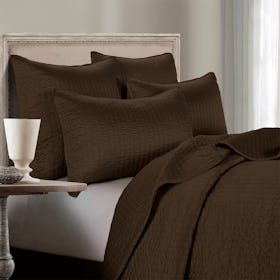 Channel Satin Quilt Set - Brown