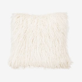 Mongolian Faux Fur Sham - White