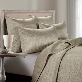 Satin Quilt Set - Taupe