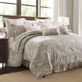 Gramercy Comforter Set - Cream / Green