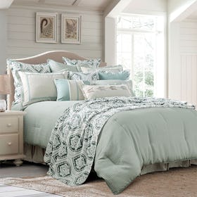 Belmont Comforter Set - Green / White