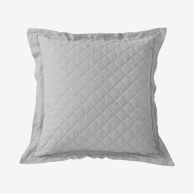 Diamond Square Linen & Cotton Quilted Sham - Gray