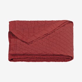 Diamond Linen & Cotton Quilt - Red