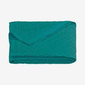 Diamond Linen & Cotton Quilt - Turquoise