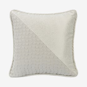 Wilshire Half and Half Decorative Pillow - Cream / Gray