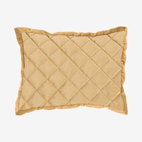 Diamond Velvet Quilted Boudoir Pillow - Gold