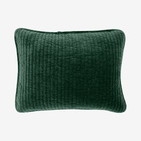 Stonewashed Cotton Velvet Boudoir Pillow - Emerald