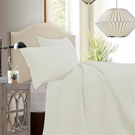 Velvet Quilt Set - Cream