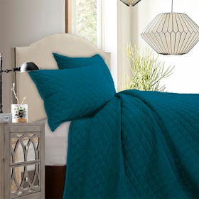 Velvet Quilt Set - Teal