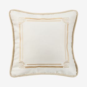 Hollywood Embroidery Pillow - White / Gold