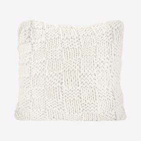 Chess Knit Sham - Natural