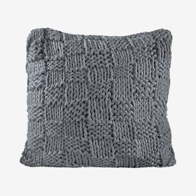 Chess Knit Sham - Slate