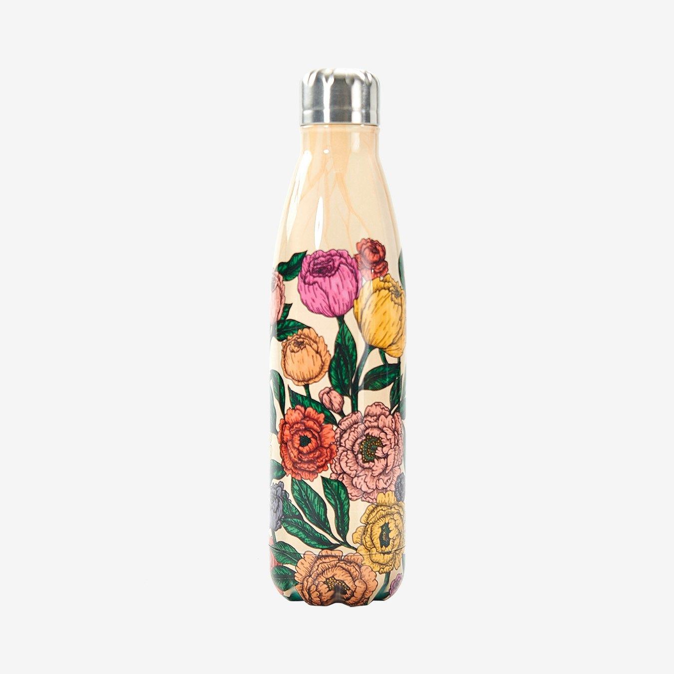 Peonies Thermal Bottle - Beige by Eco Chic