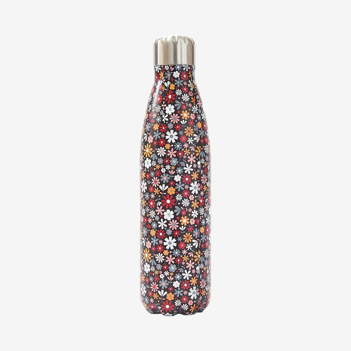 Ditsy Doodle Thermal Bottle - Black by Eco Chic