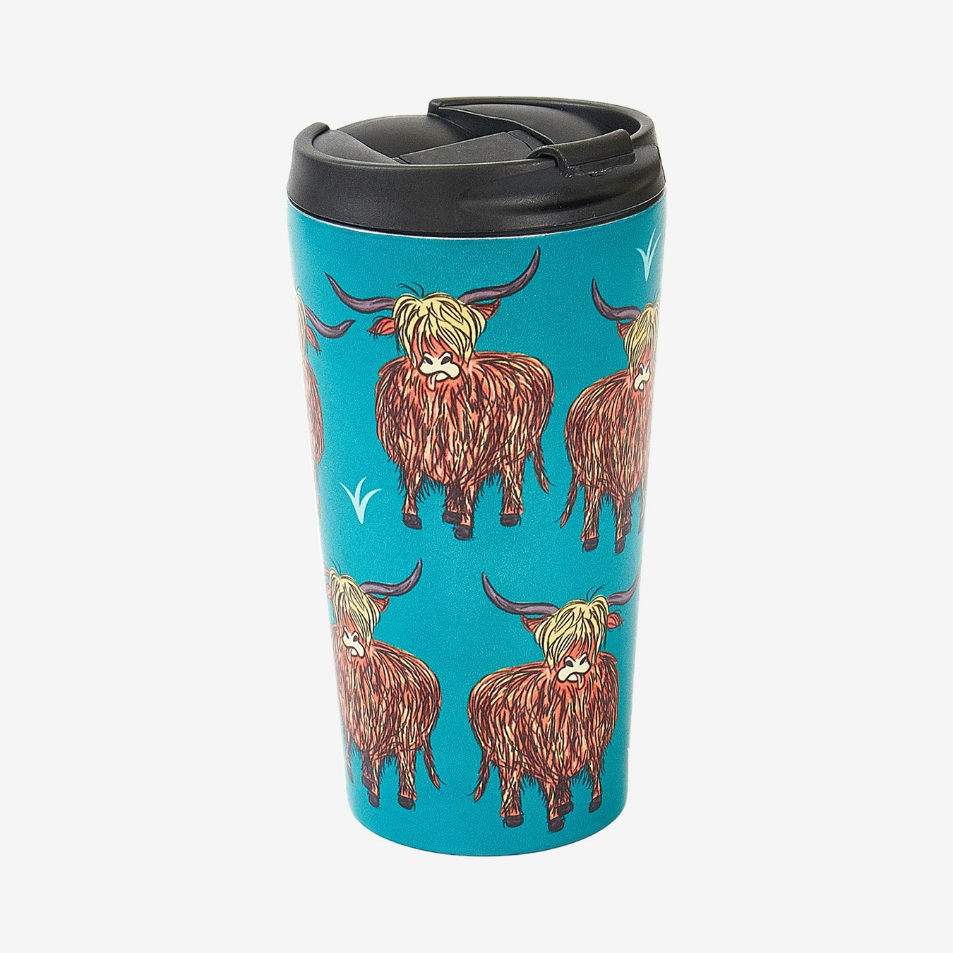 Highland Cow Thermal Cup - Teal by Eco Chic