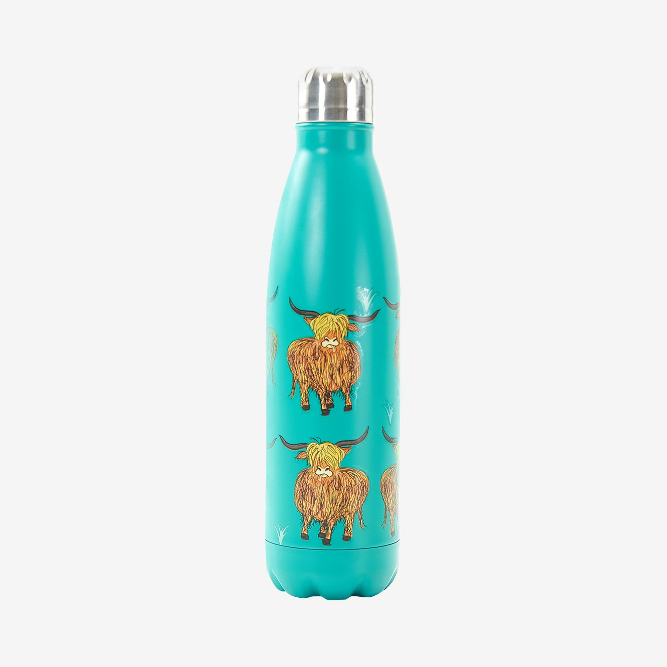 Highland Cow Thermal Bottle - Teal by Eco Chic